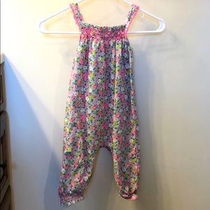 Mini Boden Fabric Jumpsuit- Neon Flower Power!!